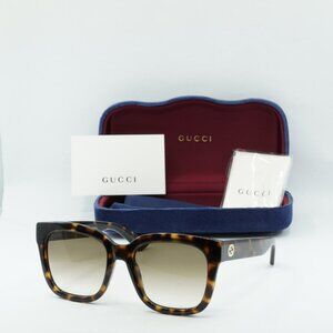 Gucci GG1338S 003 Square Sunglasses - Dark Havana/Gradient Brown